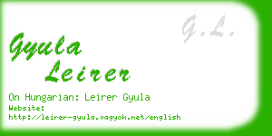 gyula leirer business card